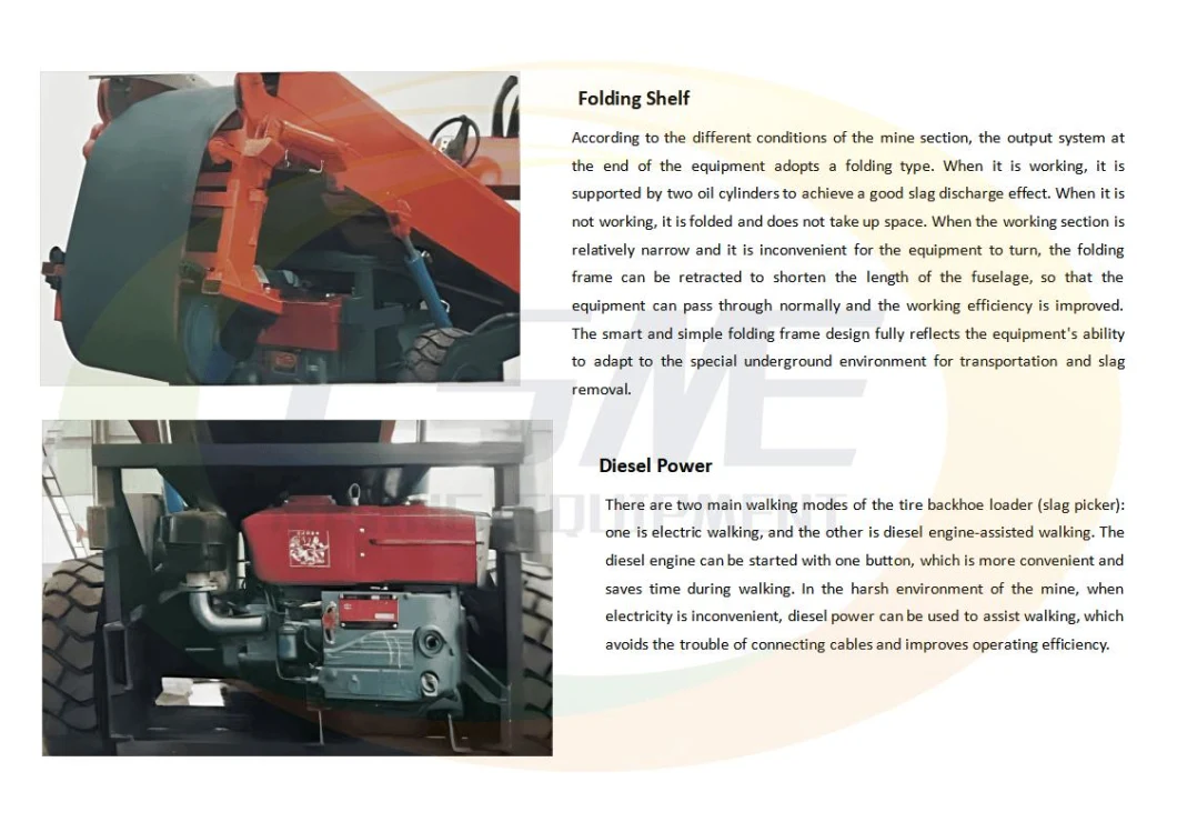 Continuous Working Underground Electric Hydraulic Wheel Mining Mucking Loader Inside Tunnel